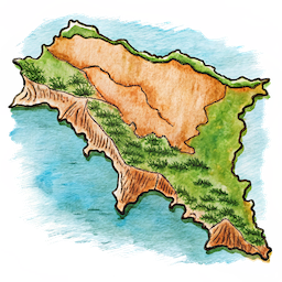 Hand drawn style image depicting Costa Rica