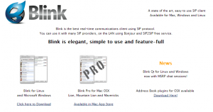 Screenshot for Blink website download section