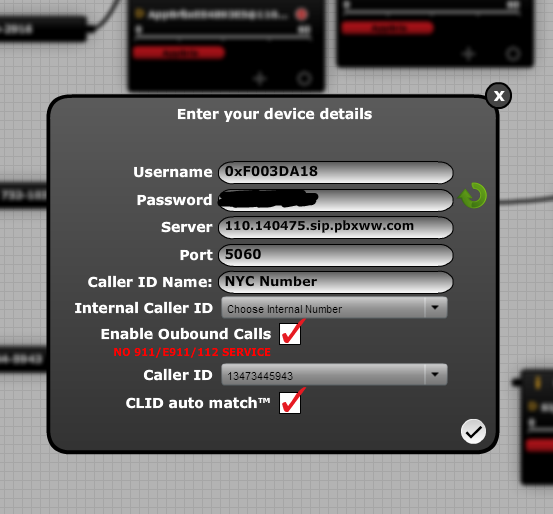 Screenshot showing credentials username password domain fields