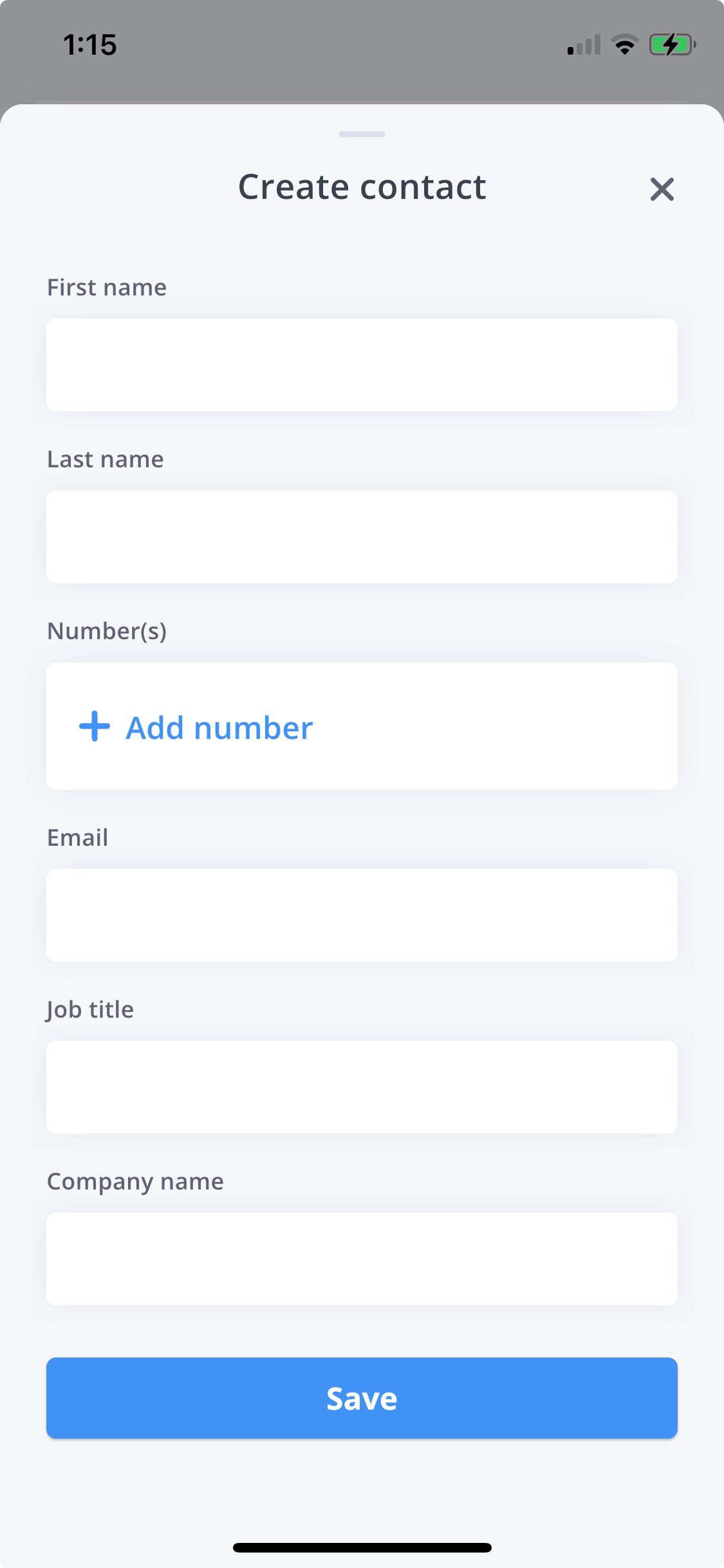 Create new contact form