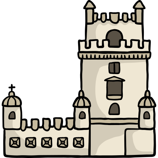 Digital drawing of the Belem Tower in Lisbon PT