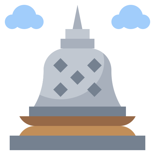 Icon of the Borobudur temple in Indonesia