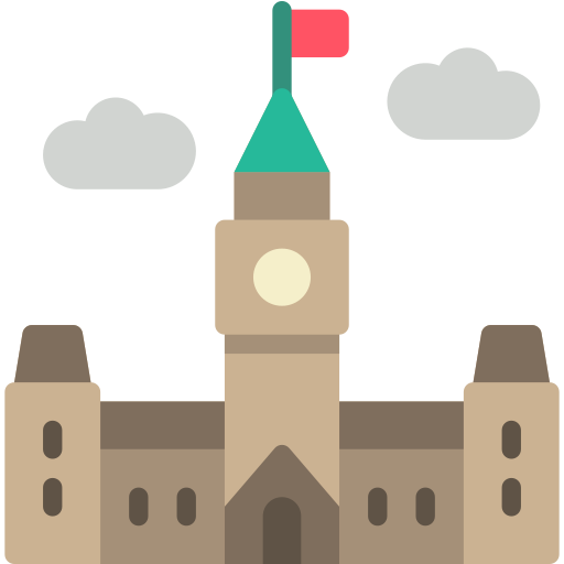 Icon of the parliament building in Quebec Canada