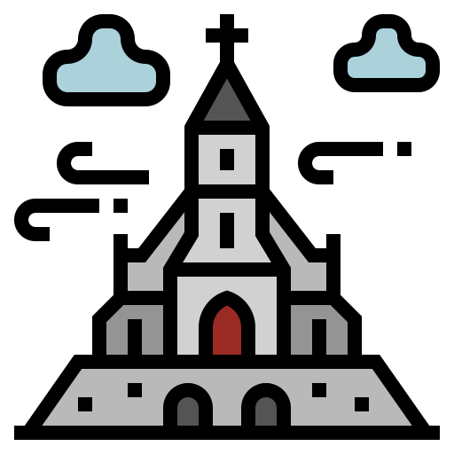 Digital drawing of a Vaduz Cathedral in Liechtenstein